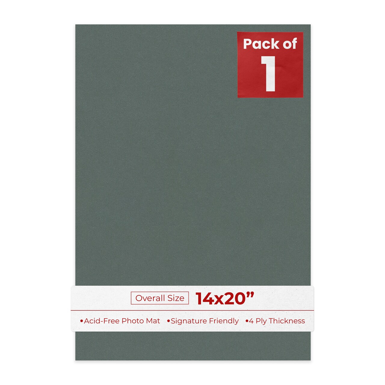 Granite Gray 14x20 Uncut Mat Board - Blank Sheets, No Opening
